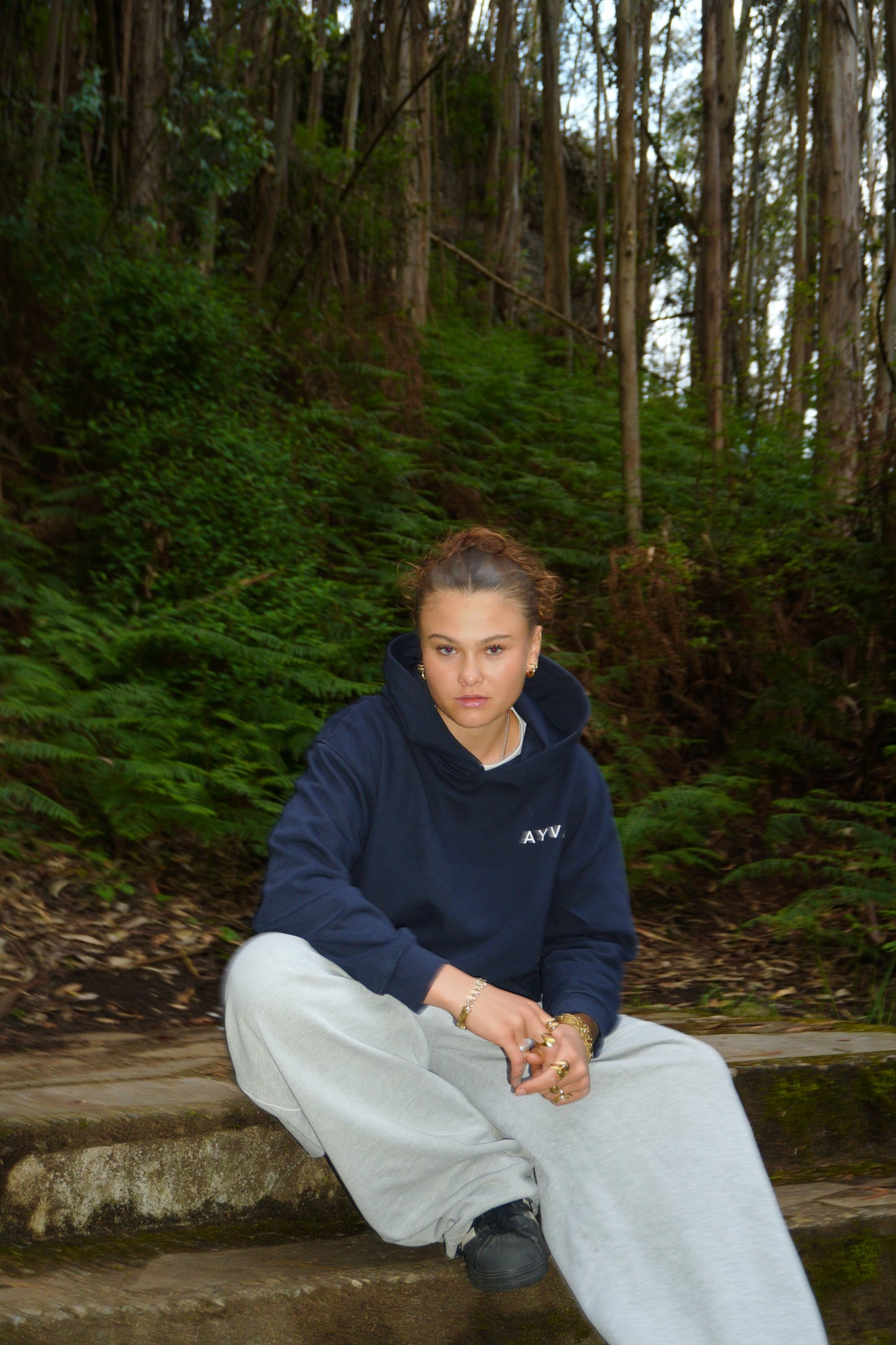 Navy Blue Hoodie Frauen