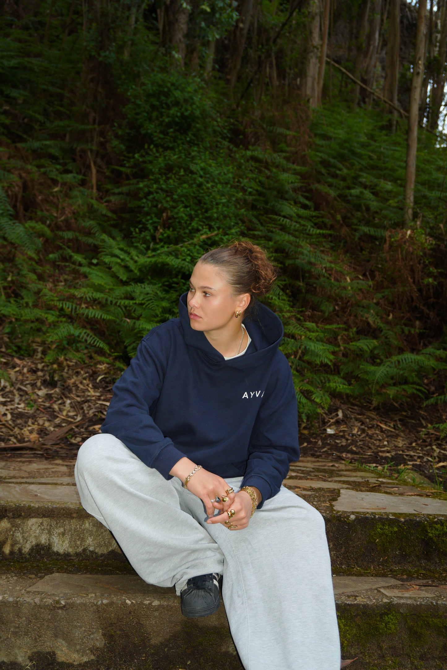 Navy Blue Hoodie Frauen
