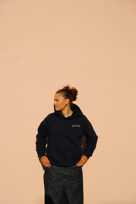 Navy Blue Hoodie Frauen