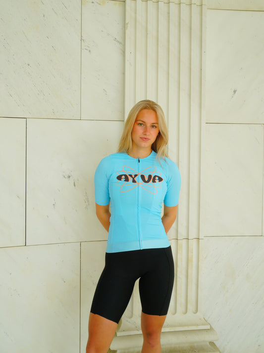 Blue Cycling Jersey Frauen